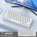 APAYADO K61 Mini Gaming Keyboard 60% Portable Wired 61-Key RGB Lighting Red/Blue Switch Selectable Black/White/Red Colors