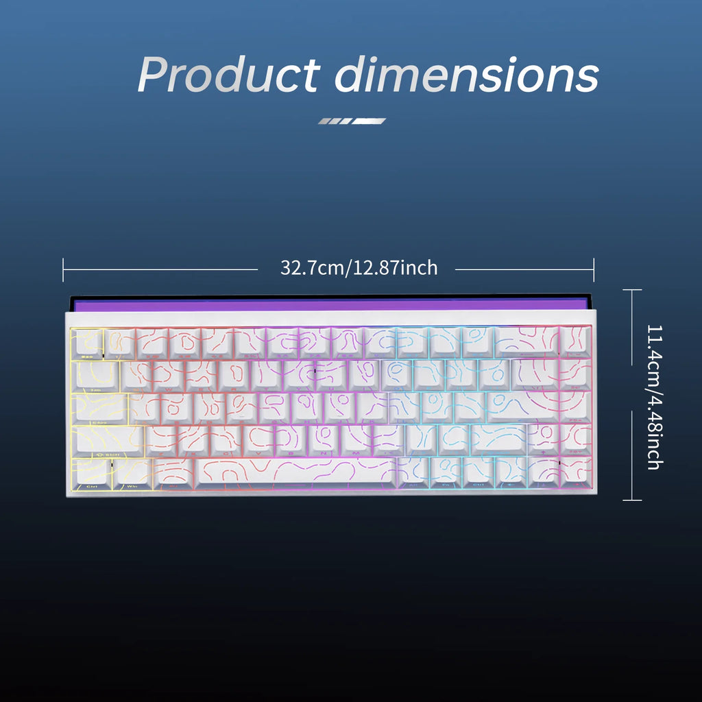 AJAZZ NK68 wired RGB colorful keyboard 68 keys compact contour side engraved keycaps 11 sets lighting Hot plug socket keyboard