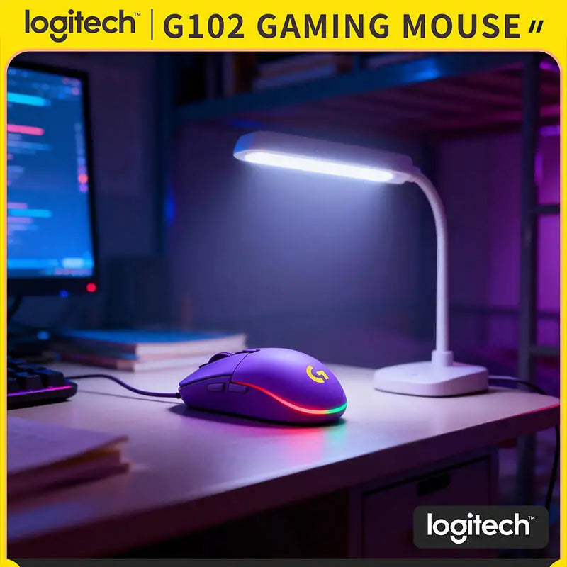 Logitech G102 Wired Gaming Mouse, 1000Hz Polling, 20M Click Durability, RGB Backlit, 6 Keys for Long Sessions
