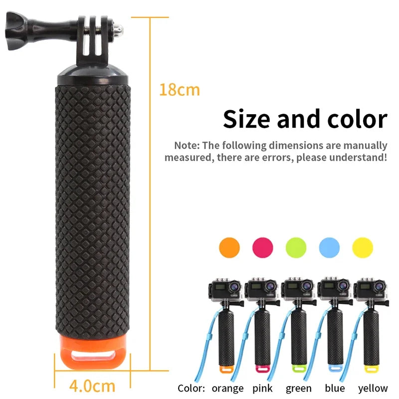 Action Camera Waterproof Water Floating Hand Grip For Gopro Hero Float Handle Mount Accessories For Xiaomi Yi SJ4000 DJI Osmo