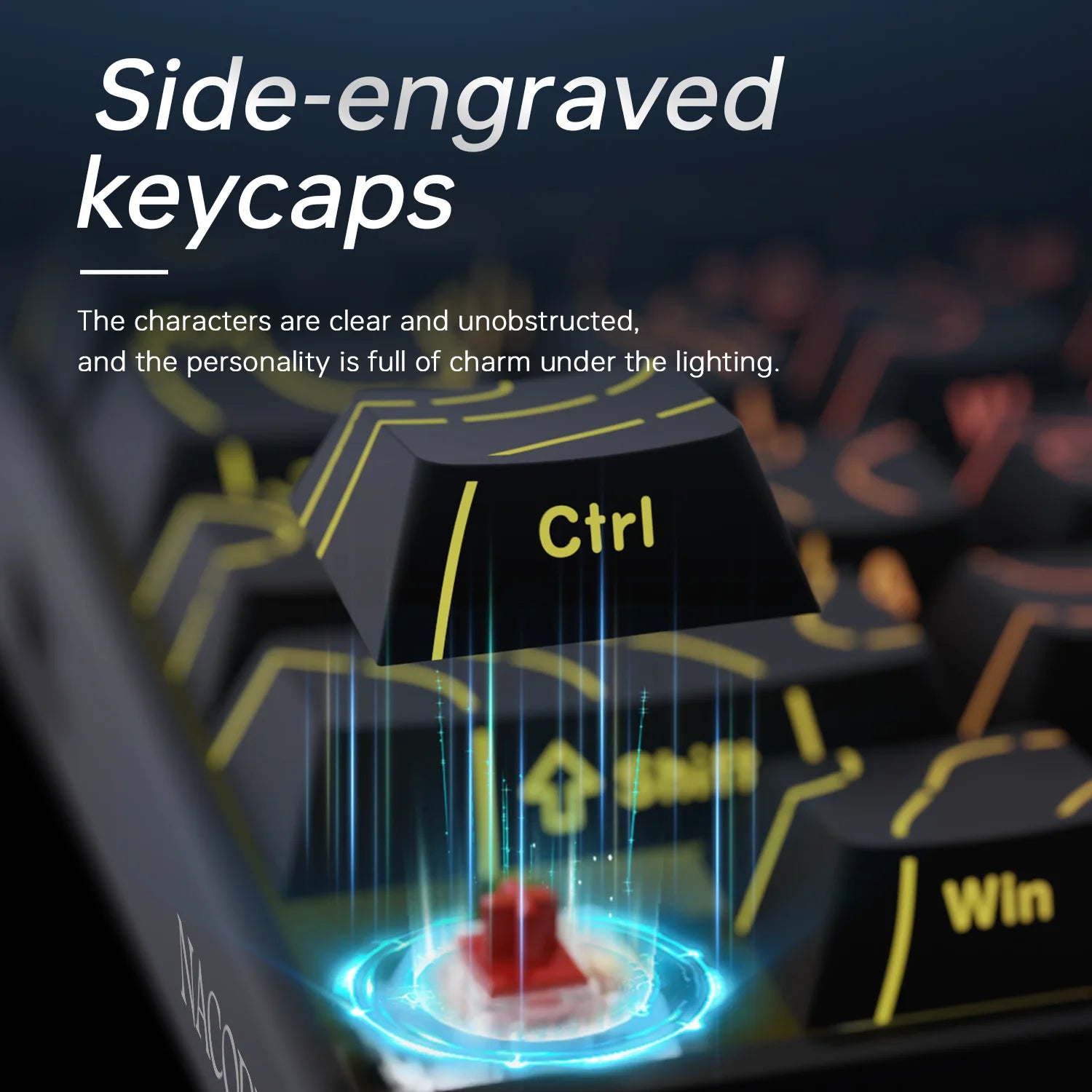 AJAZZ NK68 wired RGB colorful keyboard 68 keys compact contour side engraved keycaps 11 sets lighting Hot plug socket keyboard