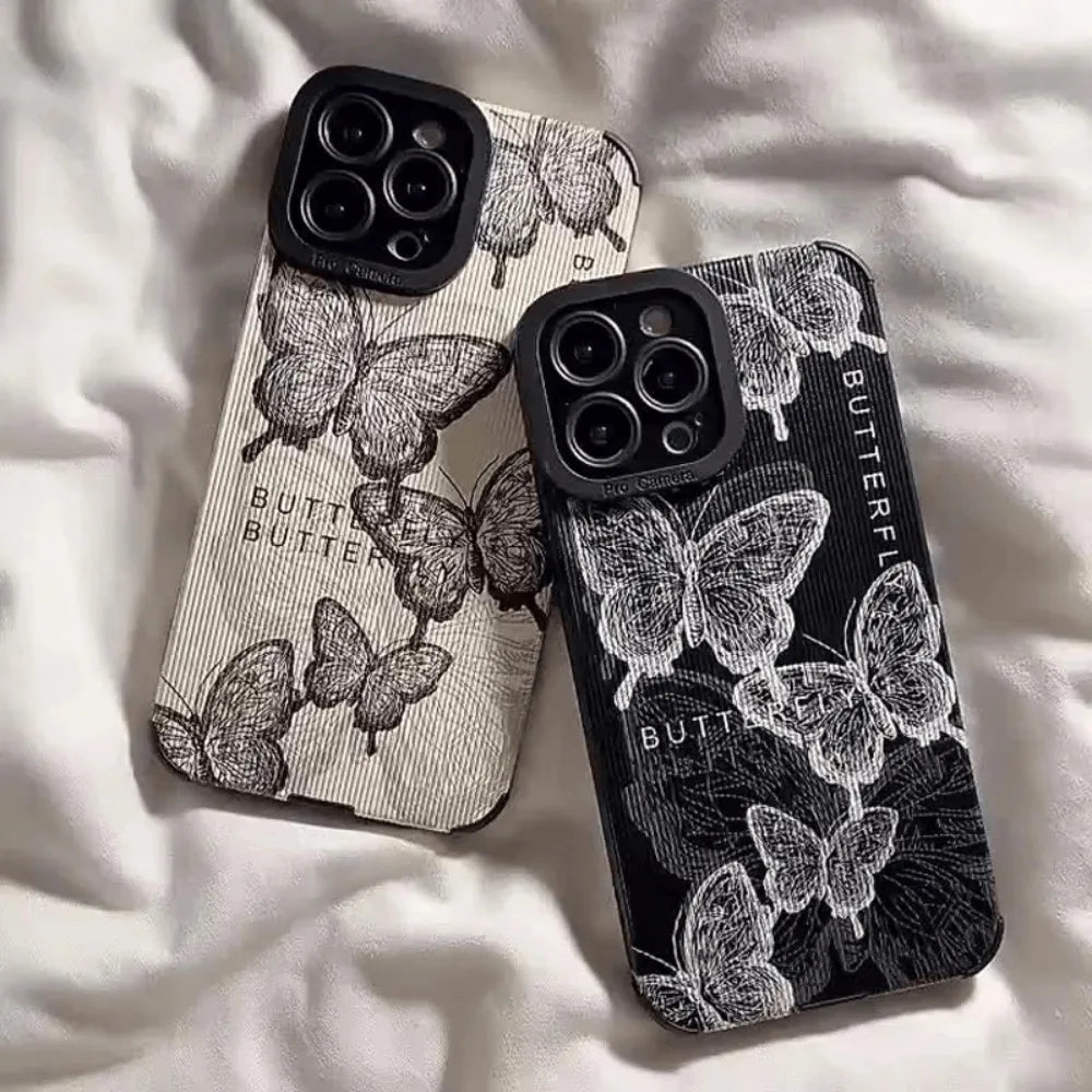 For iPhone 17 Pro Max Case Black Gold Glitter Butterfly Luxury Matte Hard Cover Compatible with iPhone 16 15 14 13 12 11