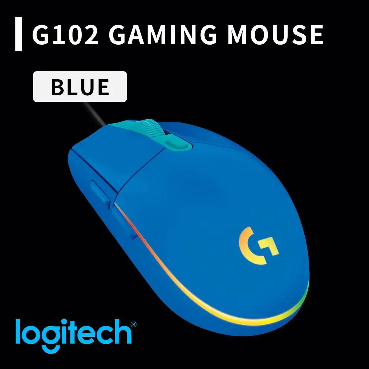 Logitech G102 Wired Gaming Mouse, 1000Hz Polling, 20M Click Durability, RGB Backlit, 6 Keys for Long Sessions