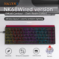 AJAZZ NK68 wired RGB colorful keyboard 68 keys compact contour side engraved keycaps 11 sets lighting Hot plug socket keyboard