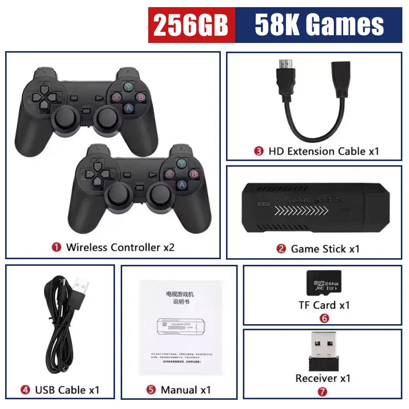 X2 Plus 256G  Handheld Game Console – 4K Ultra HD Screen, 50,000+ Retro Games, Wireless HDMI TV Out, 50+ Emulators