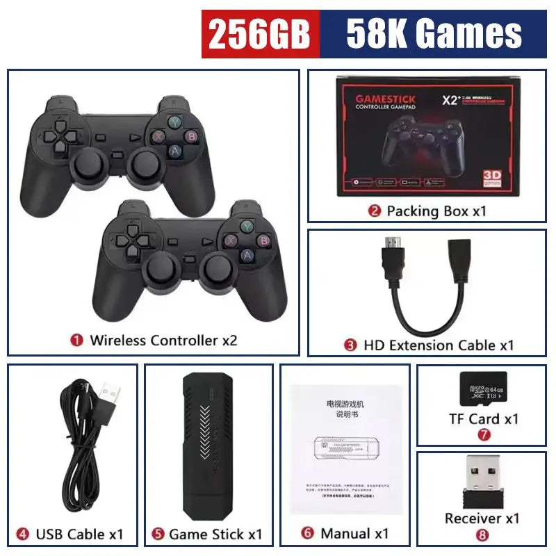 X2 Plus 256G  Handheld Game Console – 4K Ultra HD Screen, 50,000+ Retro Games, Wireless HDMI TV Out, 50+ Emulators