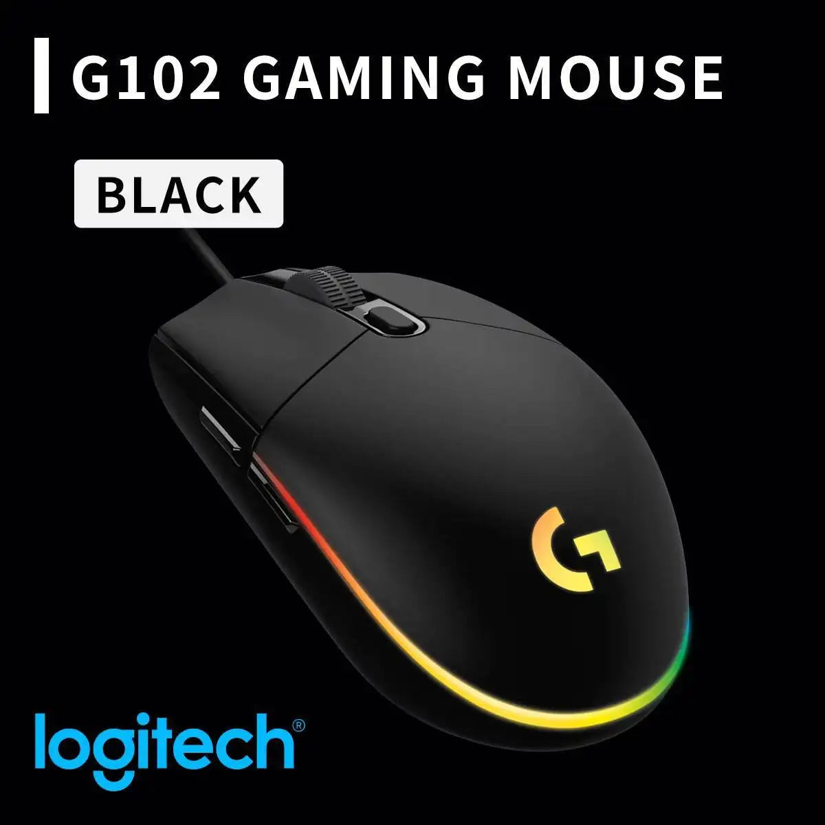 Logitech G102 Wired Gaming Mouse, 1000Hz Polling, 20M Click Durability, RGB Backlit, 6 Keys for Long Sessions